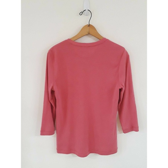 Womens LRL Ralph Lauren Coral Lace Up Bohemian Spring Top with Leather Details - Picture 3 of 5